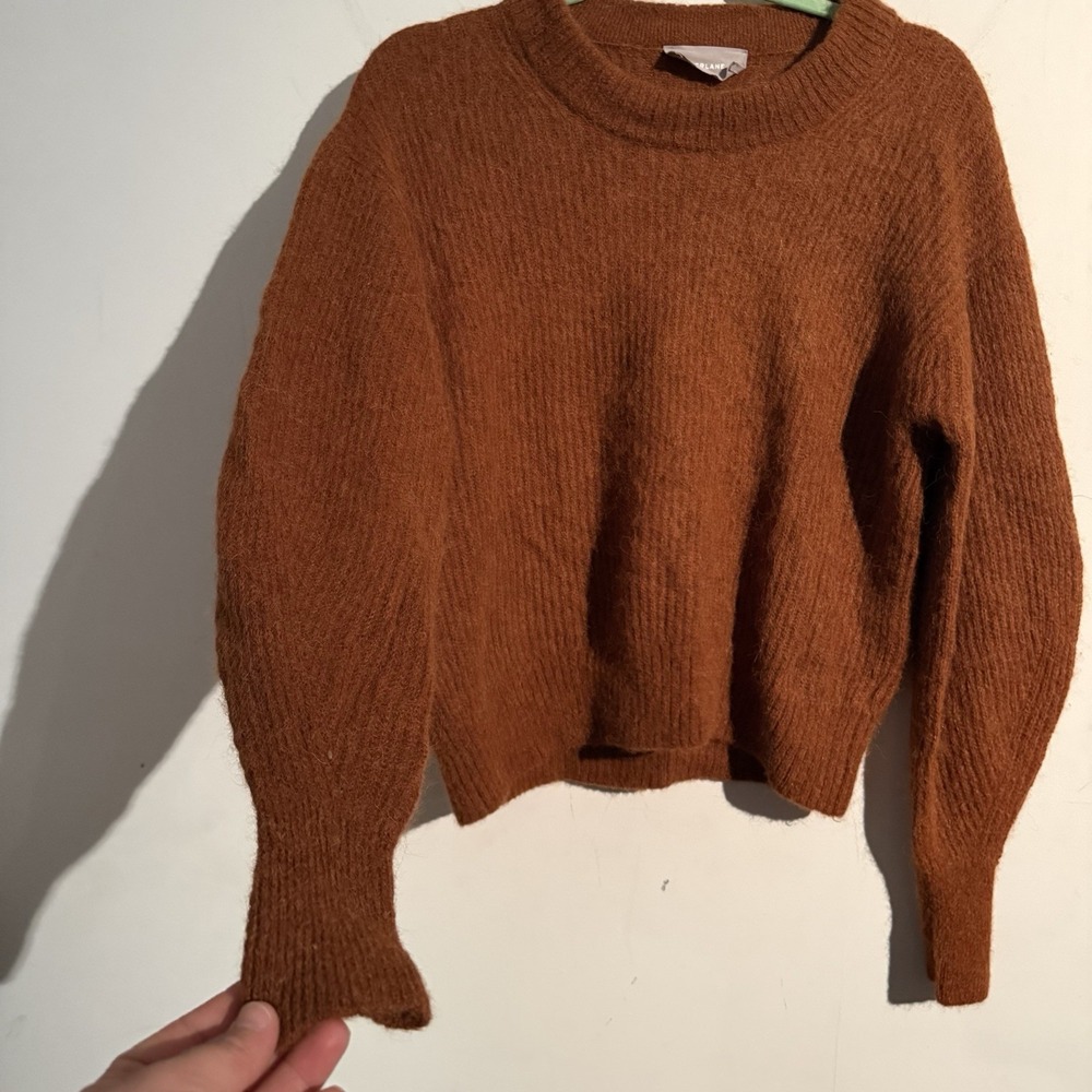 Everlane Alpaca Blend Sweater Medium Rust Brown Quiet Luxury Parisian Soft Girl - Picture 3 of 5